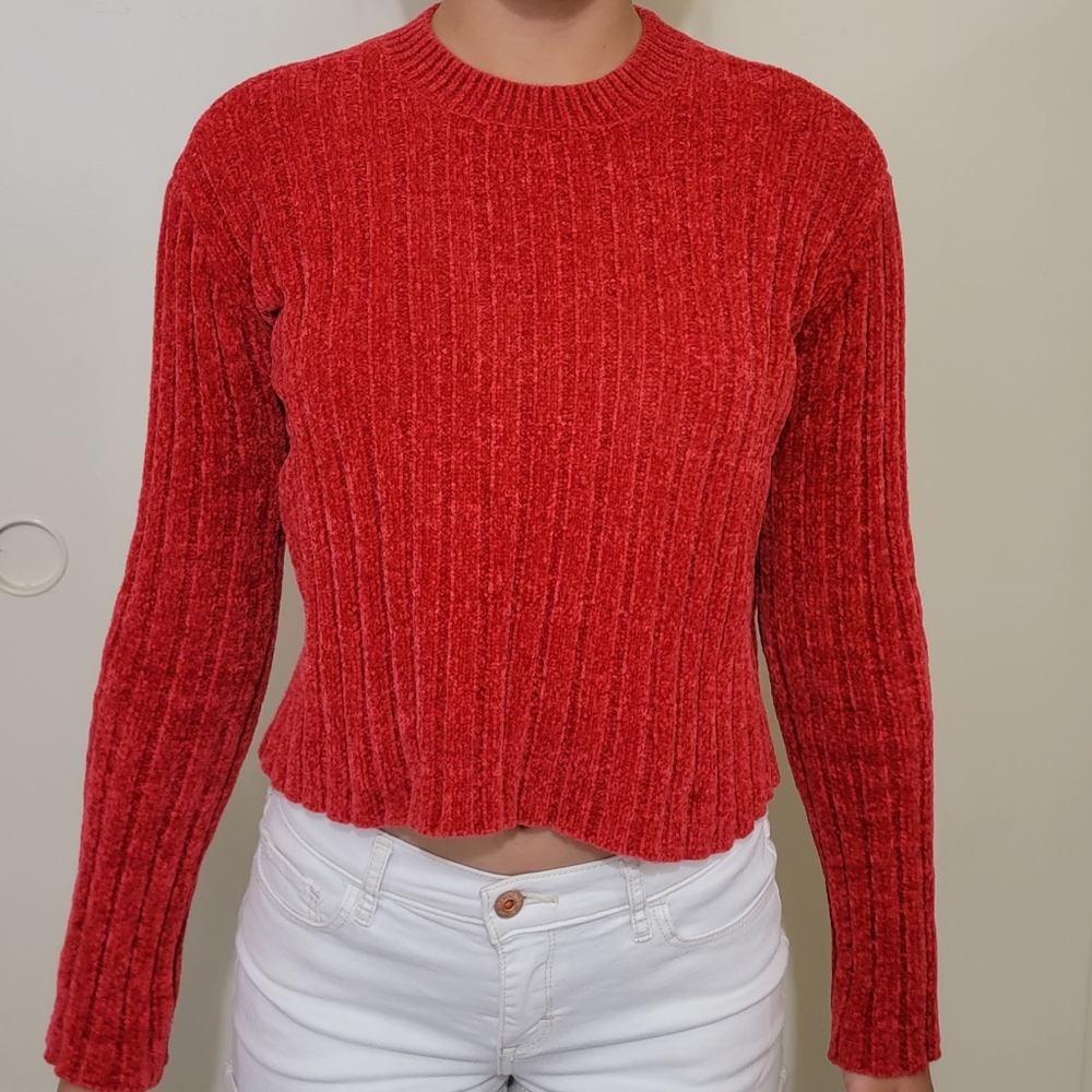 Forever 21, vibrant red color, long-sleeved, size 13/14